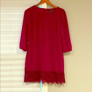Magenta Crochet Hem Dress
